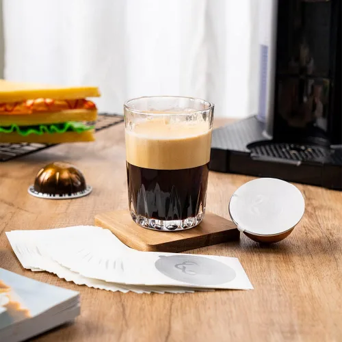Vista 4 de Cápsulas de café reutilizables V-ertuo recargables con papel de aluminio espresso para máquinas de café N-espreso V ertuo GCA1 y De 'L onghi ENV135S