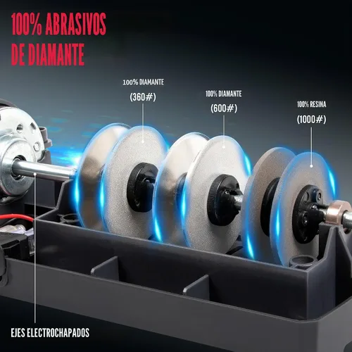 Vista 4 de BLACKBADGE Afilador de cuchillos eléctrico profesional para cuchillos de cocina, sistema de afilador de 3 etapas con abrasivos de diamante, afilado
