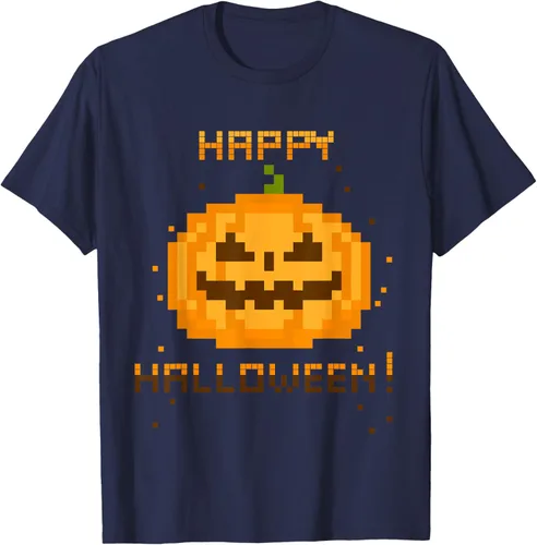Vista 10 de GAMER Pixel Jack-O-Lantern – Disfraz para Halloween de vídeo playera, Plateado