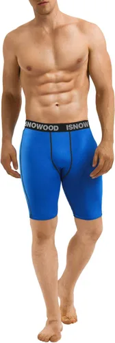 Vista 4 de Isnowood - Pantalones cortos de compresión para hombre, ropa interior atlética de elastano, para ejercicio, correr