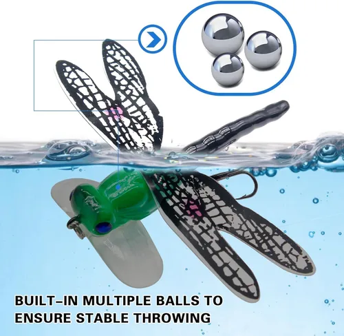 Vista 6 de Señuelos de pesca Topwater Señuelos simulación conjunto con ganchos para herramientas de pesca al aire libre