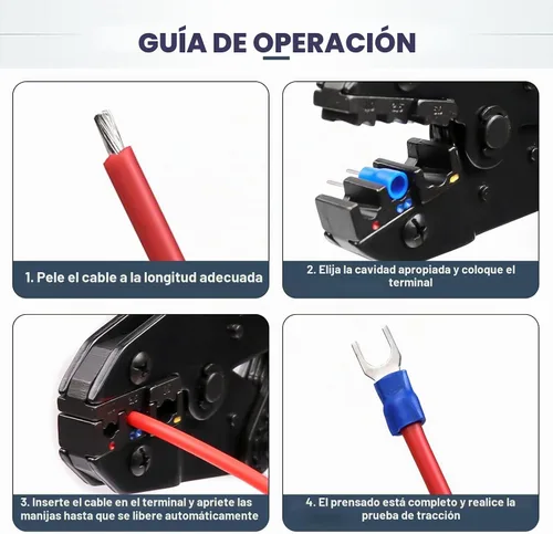 Vista 6 de HS-30J - Conectores de terminales de cable aislados profesionales, herramienta de crimpado de trinquete, alicates de crimpado 20-10AWG (0.5-6mm²)