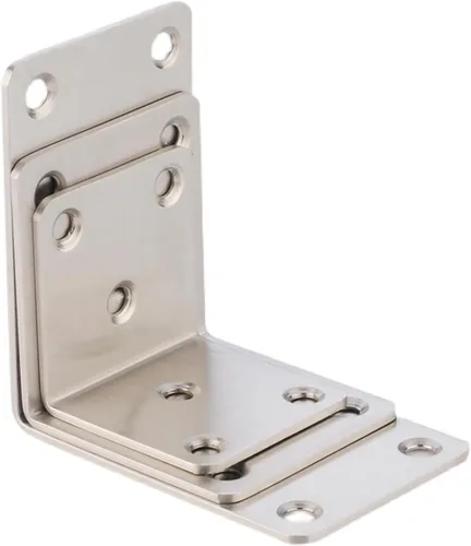 Vista 3 de Soportes de ángulo recto de 90 grados de acero inoxidable con tornillos en forma de L juntas placa 6 piezas