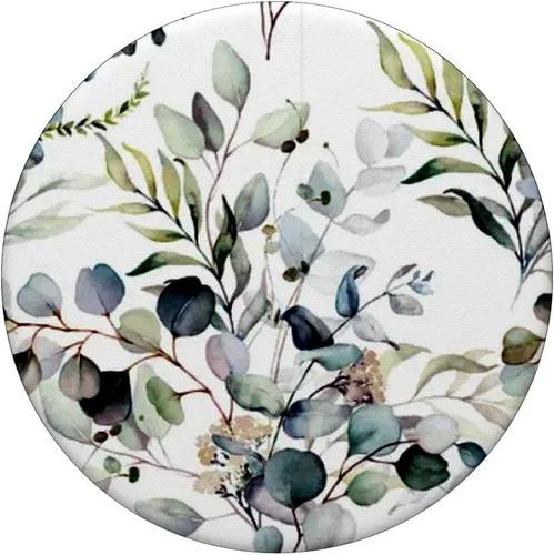 Vista 3 de Eucalipto verde flor hojas flores ramas florales PopSockets intercambiables PopGrip