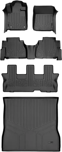 Vista 15 de MAXLINER Alfombrillas de suelo de ajuste personalizado de tercera fila, color negro, compatibles con Toyota Sequoia 2008-2022