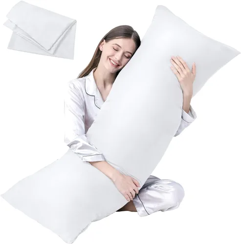 Vista 24 de DOWNCOOL Relleno de almohada de cuerpo completo de lujo con funda de fibra, almohada corporal ultrasuave para dormir, inserto de almohada de cama