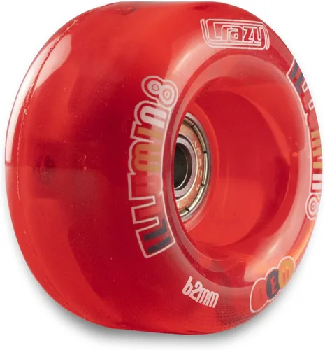 Vista 3 de Ruedas de patín iluminadas Juego de 2 ruedas LED brillantes que se iluminan y funcionan con movimiento - Rojo (tamaño: 2.441 in)