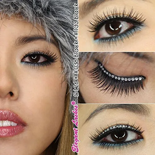 Vista 5 de Elegant Lashes D125 (pestañas postizas voluminizadoras y alargadoras de diamantes de imitación)