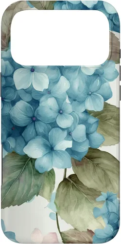 Vista 22 de Watercolor Shabby Chic Blue Hydrangeas Flower Case for iPhone 17