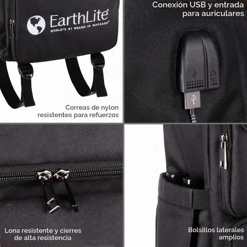 Vista 5 de EARTHLITE LMT Go-Pack – La mejor mochila de viaje para terapeuta de masaje, resistente al agua, puerto de carga USB, múltiples compartimentos