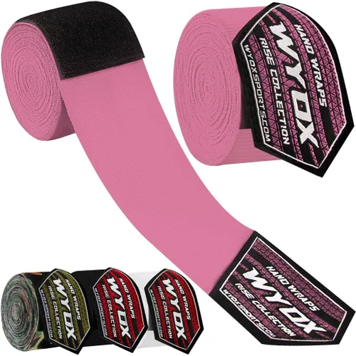 Vista 17 de WYOX Gel Boxing Hand Wraps for Men Women – Elasticated Padded Long Wrist Straps Cotton & Nylon Blend for Muay Thai MMA, Kickboxing, BJJ Combat