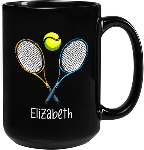 Vista 18 de Taza de café de fútbol americano con nombre personalizado, regalo de fútbol personalizado, porcelana negra 11oz y 15oz