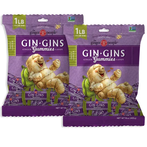 Vista 23 de GIN GINS Boost Red Magic Ginger Chews Soporte digestivo de 2 libras, 1 paquete