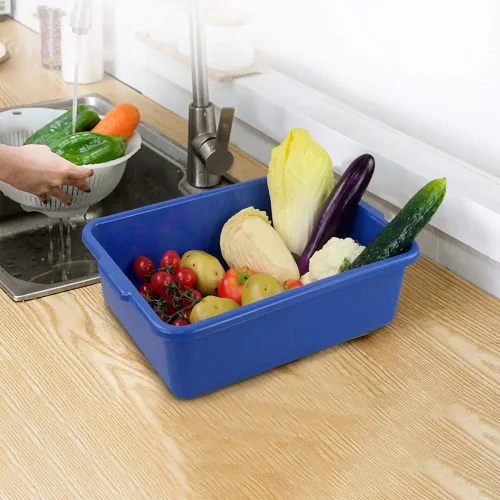 Vista 4 de Hespama 4 paquetes de 13 l comercial Bustub, caja de mano para lavabo, color azul