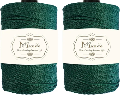 Vista 80 de Cordón de macramé de poliéster de alta calidad de 0.118 in × 218 yardas, 0.118 in, 100% polipropileno, ideal para ganchillo, ganchos de pared