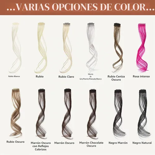 Vista 6 de Flufymooz Juego de flequillos de 30 cm con clip: Flequillo largo sintético con barba de dragón y patillas, 2 piezas (Negro Marrón)
