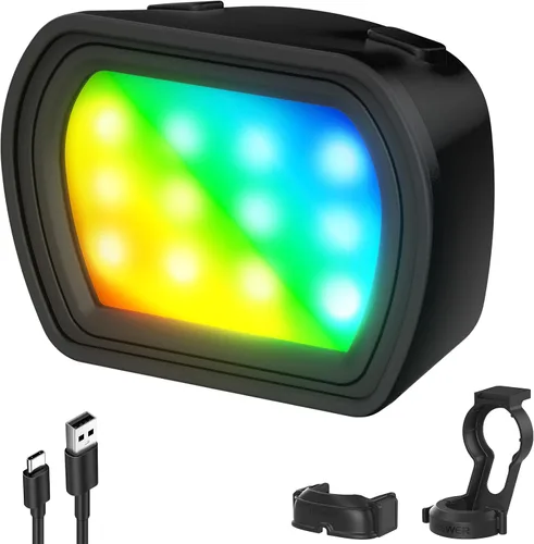 Vista 12 de NEEWER Basics Luz Auxiliar Magnética Compatible con DJI OSMO Pocket 3 Gimbal Cam Creator Combo, 1.3W USB C Recargable de Plástico Mini LED Accesorio