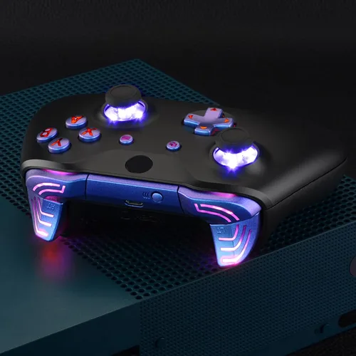 Vista 7 de eXtremeRate Chameleon Classical Symbols Bumpers Dpad Thumbsticks Start Back ABXY Buttons Multi-Colors Luminated DTFS DTF 20 Kit LED para Xbox One SX