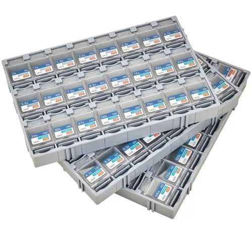 Vista 9 de Kit de diseño de resistencia de chip, tamaño EIA 1206, resistencia 0R-10M, 72 valores 7200PCS, 1% de tolerancia, cumple con RoHS
