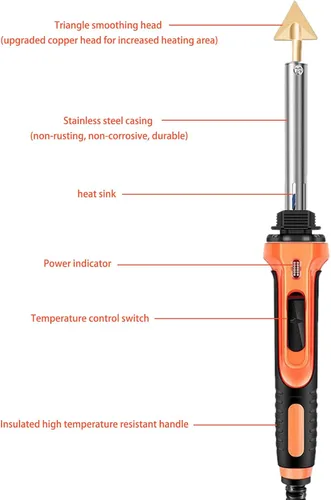 Vista 5 de Kit de soldadura de plástico, soldador de plástico de 110 V/100 W, para bricolaje, parachoques de automóvil, salpicadero, kayak, herramienta