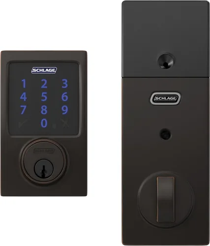 Vista 6 de Schlage Connect BE469ZP CEN 716 - Cerradura de seguridad inteligente con alarma incorporada, moldura Century en bronce envejecido