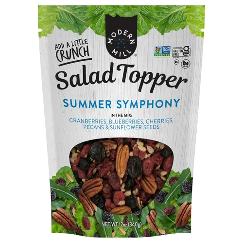 Vista 10 de Modern Mill Complemento para Ensalada Antioxidante de Gourmet Nut - Mezcla de Frutos Secos (Almendras), Arándanos Secos y Azucenas, Semillas