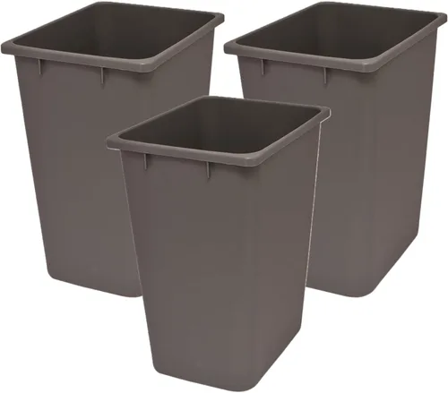 Vista 9 de Cubo de Basura de Plástico - Bote de Basura para Interior para Cocina, Hogar, Oficina y Uso Comercial - Gran Cubo de Eliminación de Residuos