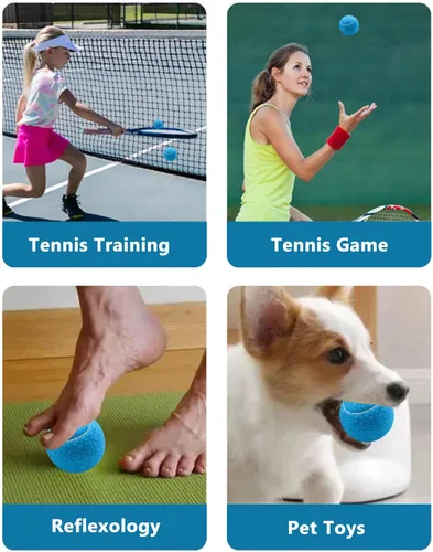 Vista 4 de URBEST Pelota de tenis, 12 paquetes de pelotas de tenis de entrenamiento, pelotas de práctica para jugadores novatos, pelotas de juego para perros