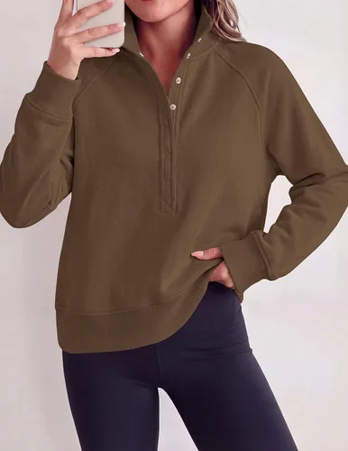 Vista 7 de PRETTYGARDEN Sudaderas de gran tamaño de moda para mujer Marrón