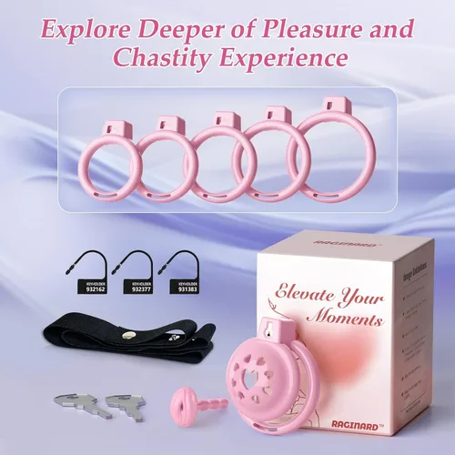 Vista 8 de Chastity Cage - Jaula de castidad para macho, jaula plana de castidad de silicona suave con cinturón de castidad ajustable, bloqueo invisible y 6