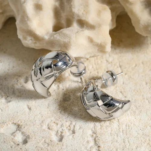 Vista 5 de LecAit Pendientes de plata de ley 925 con diseño original, pendientes colgantes elegantes personalizados para mujer