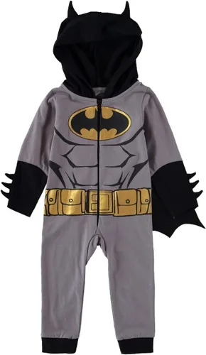 Vista 13 de DC Comics Disfraz de superhéroe para bebé, body con cremallera y capa, disfraz de Superman para bebé y disfraz de Batman para bebé