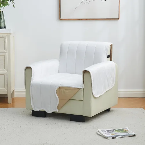 Vista 11 de Great Bay Home Funda reversible de retazos reclinable, lavable, protector de muebles con correas elásticas, perfecta para niños y mascotas, detalle