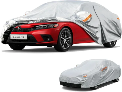Vista 59 de GUNHYI - Funda de automóvil de 6 capas para Tesla Model 3 (2017-2025), impermeable para todo tipo de clima, protección UV contra la nieve, el sol
