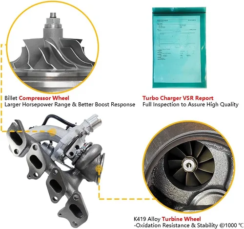 Vista 4 de Turbocompresor turbo con kit de juntas Compatible con Chevy Chevrolet Cruze 2011-2019, Sonic 2012-2020, Trax 2013-2021, Buick Encore 2013-2021