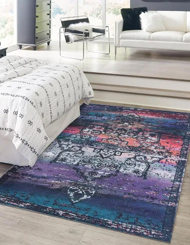 Vista 11 de Unique Loom Renaissance Collection - Alfombra rectangular de 2 x 3 pies 1 pulgada, color azul y verde Azul Verde/Azul