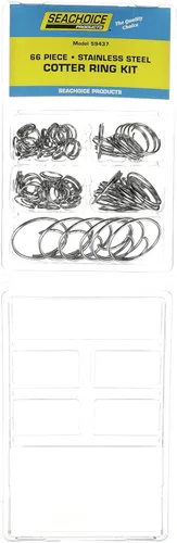 Vista 2 de Seachoice Kit de anillos de chaveta de acero inoxidable, 66 piezas, todos los tamaños populares