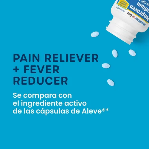 Vista 2 de HealthCareAisle Naproxeno Sódico, 220 mg - 200 capletas - Analgésico y Reductor de Fiebre, Hasta 12 Horas de Alivio