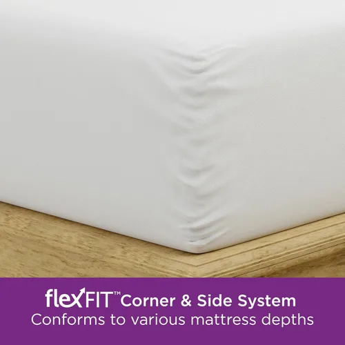 Vista 6 de Protector de colchón Aller-Ease para protección, comodidad y equilibrio de temperatura, Poliéster & Mezcla de poliéster, Blanco, gemelo