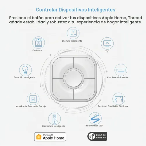 Vista 2 de Botón inteligente Onvis, interruptor inteligente de 5 teclas, controlador de escena, compatible con Apple HomeKit, activa automáticamente accesorios