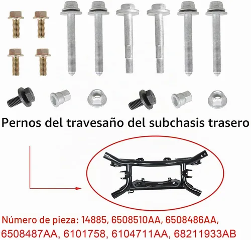 Vista 3 de Kit de pernos para subchasis transversal trasero compatible con Jeep Compass Patriot Dodge Caliber 2007-2017 Reemplazo 68211932AB