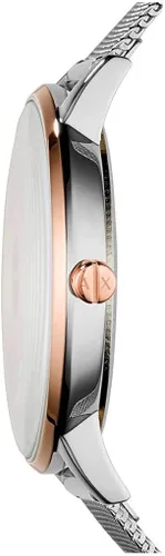 Vista 3 de Armani Exchange - Reloj de cuarzo de acero inoxidable para mujer con correa de cuero