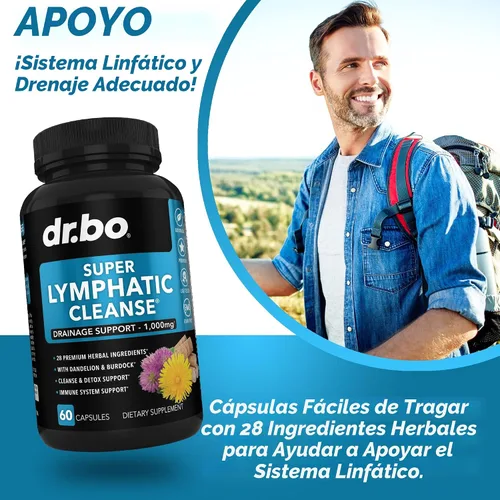 Vista 3 de Suplementos de Drenaje Linfático en Píldoras - Apoyo Linfático Limpieza Total Herbal Productos Echinacea, Jengibre, Diente de León, Raíz Roja