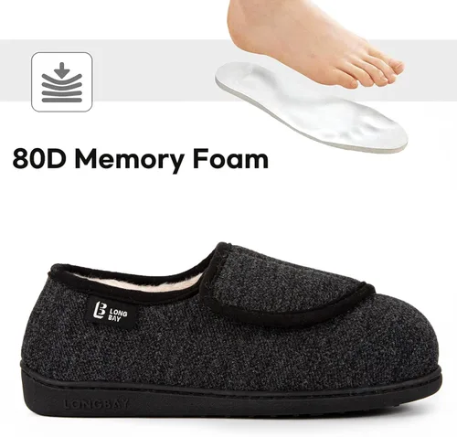 Vista 5 de LongBay Diabetic Slippers Woman Comfy Cozy Furry Memory Foam House Shoes for Arthritis Edema