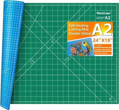 Vista 8 de WorkLion Alfombrilla de corte autorreparable: alfombrilla de corte artesanal de doble cara de 12 x 18 pulgadas para costura, tela, acolchado. Tabla