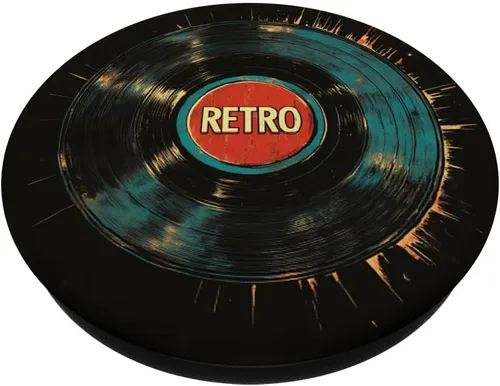 Vista 2 de Red Vinyl Record Player Vinyl Collector Retro Music Lover PopSockets Adhesive PopGrip