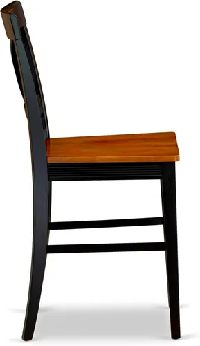 Vista 8 de East West Furniture AVQU5-BCH-W - Juego de comedor de 5 piezas para 4 personas, incluye una mesa de comedor ovalada con hojas de mariposa y 4 sillas