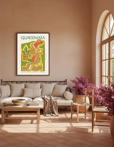 Vista 5 de Guatemala - Yum Kax Dios Del Maiz (señor del bosque) - Dios maya de las plantas y animales silvestres - Póster de viaje vintage c.1980s - Lienzo