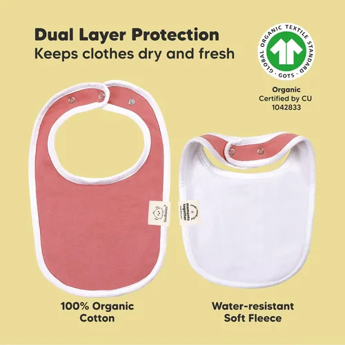 Vista 3 de KeaBabies Paquete de 8 baberos orgánicos para niñas y niños y 5 paños de muselina para bebés, niños y niñas, baberos de dentición para niños