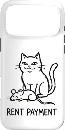 Vista 22 de Pago de alquiler Humor divertido gato para gato papá gato mamá caso para iPhone 17